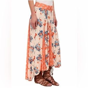 Free People Skirt Show Off Your Style High Midi Maxi Frayed Hem Multicolor Sz M